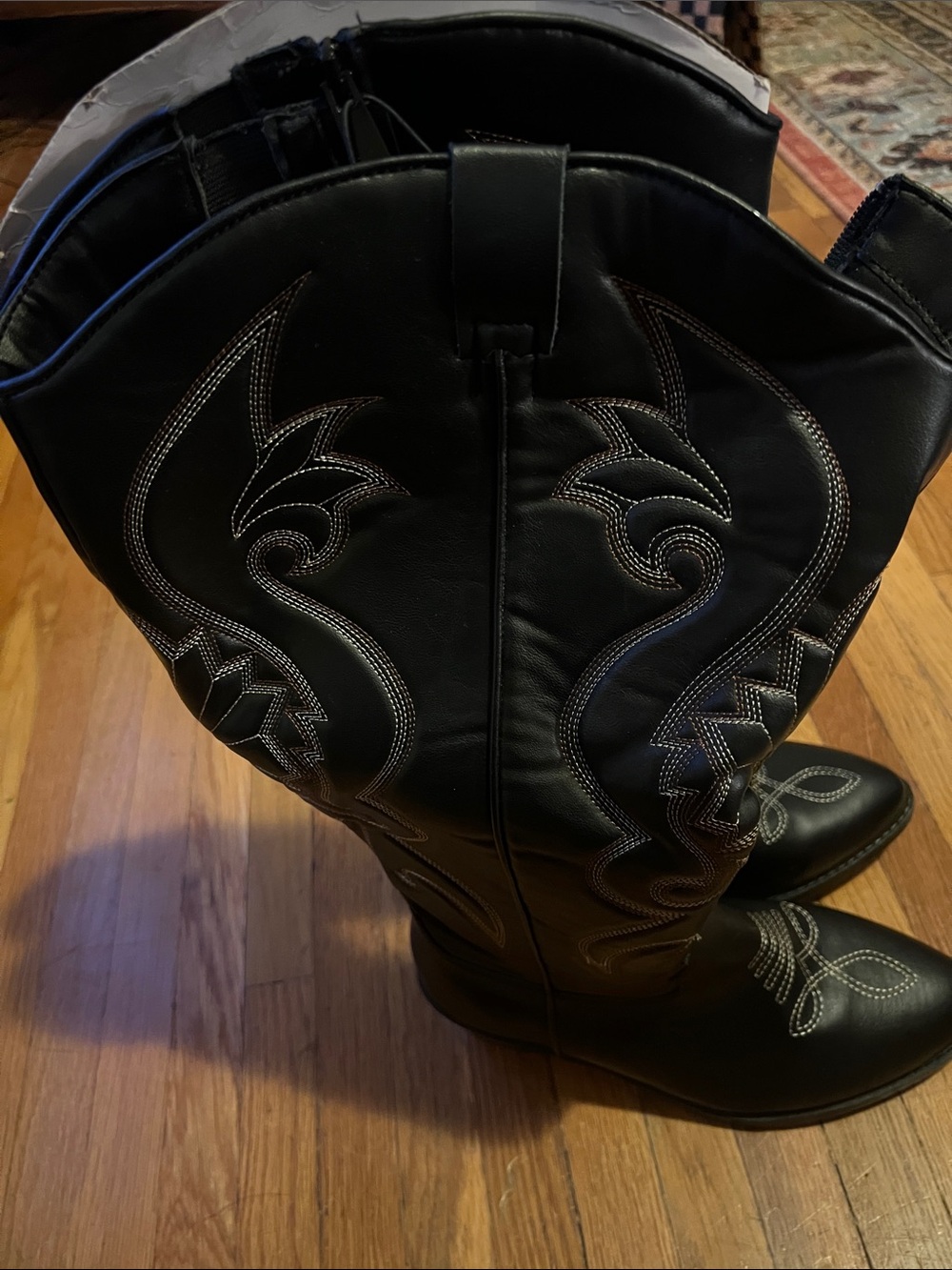 torrid Black Western Embroidered Mid-Heel Cowboy Boots